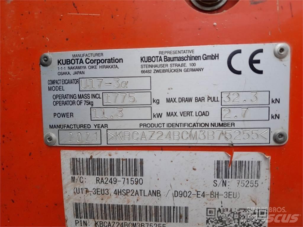 Kubota U17-3 Mini Escavadoras <7t