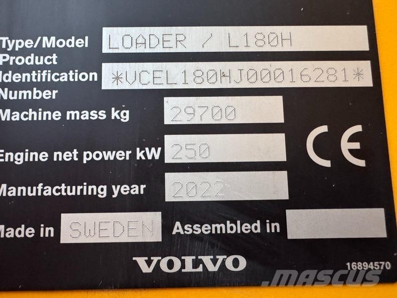 Volvo L 180 H Pás carregadoras de rodas