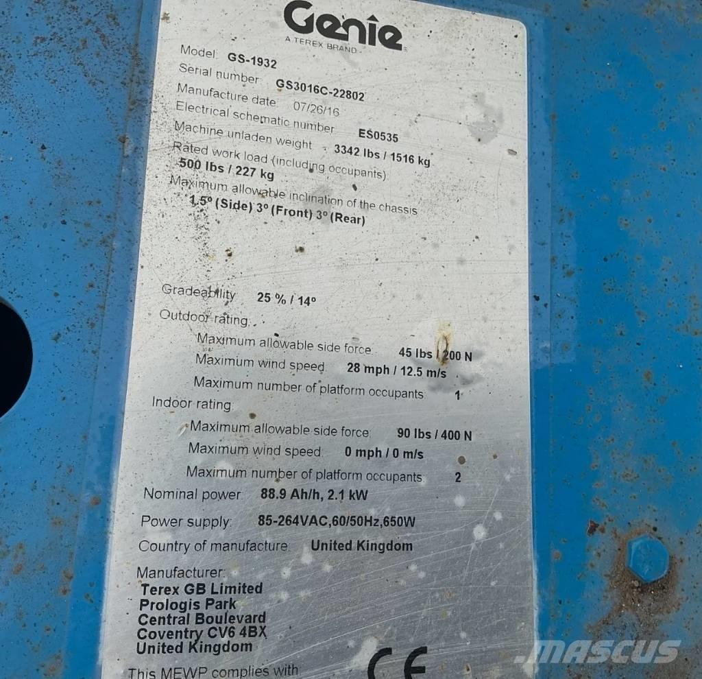 Genie GS 1932 Elevadores de tesoura