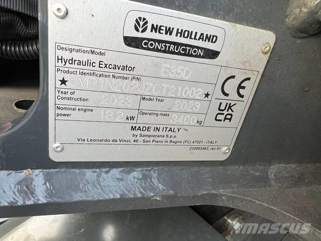 New Holland E 35 D Mini Escavadoras <7t