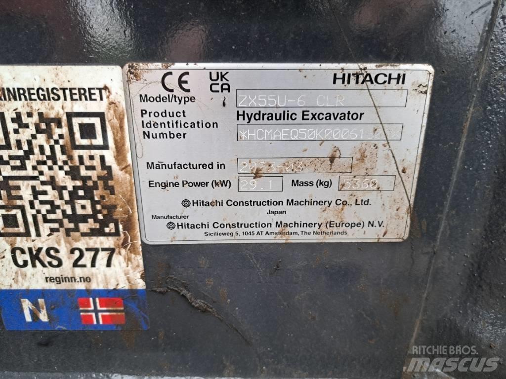 Hitachi ZX55US-6 CLR Mini Escavadoras <7t
