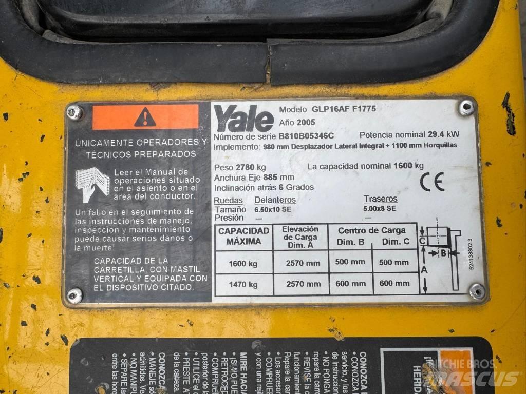 Yale GLP 16 AF F1775 Empilhadores a gás