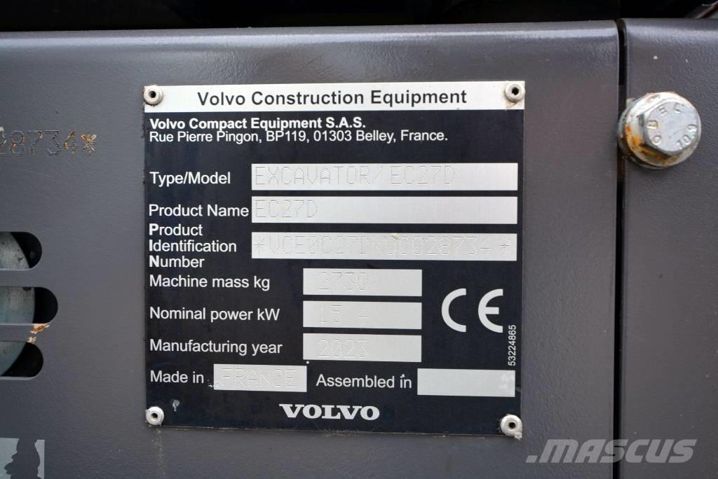 Volvo EC 27 D Mini Escavadoras <7t