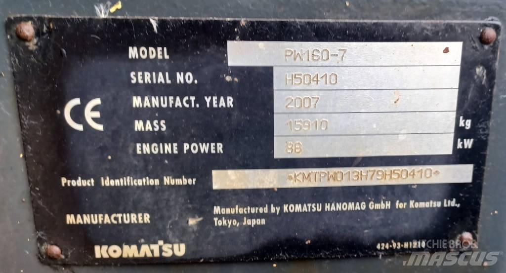 Komatsu PW 160-7 Escavadoras de rodas