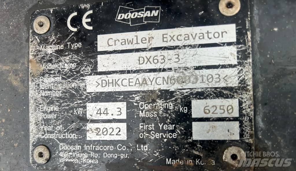 Doosan DX 63-3 Escavadoras de rastos