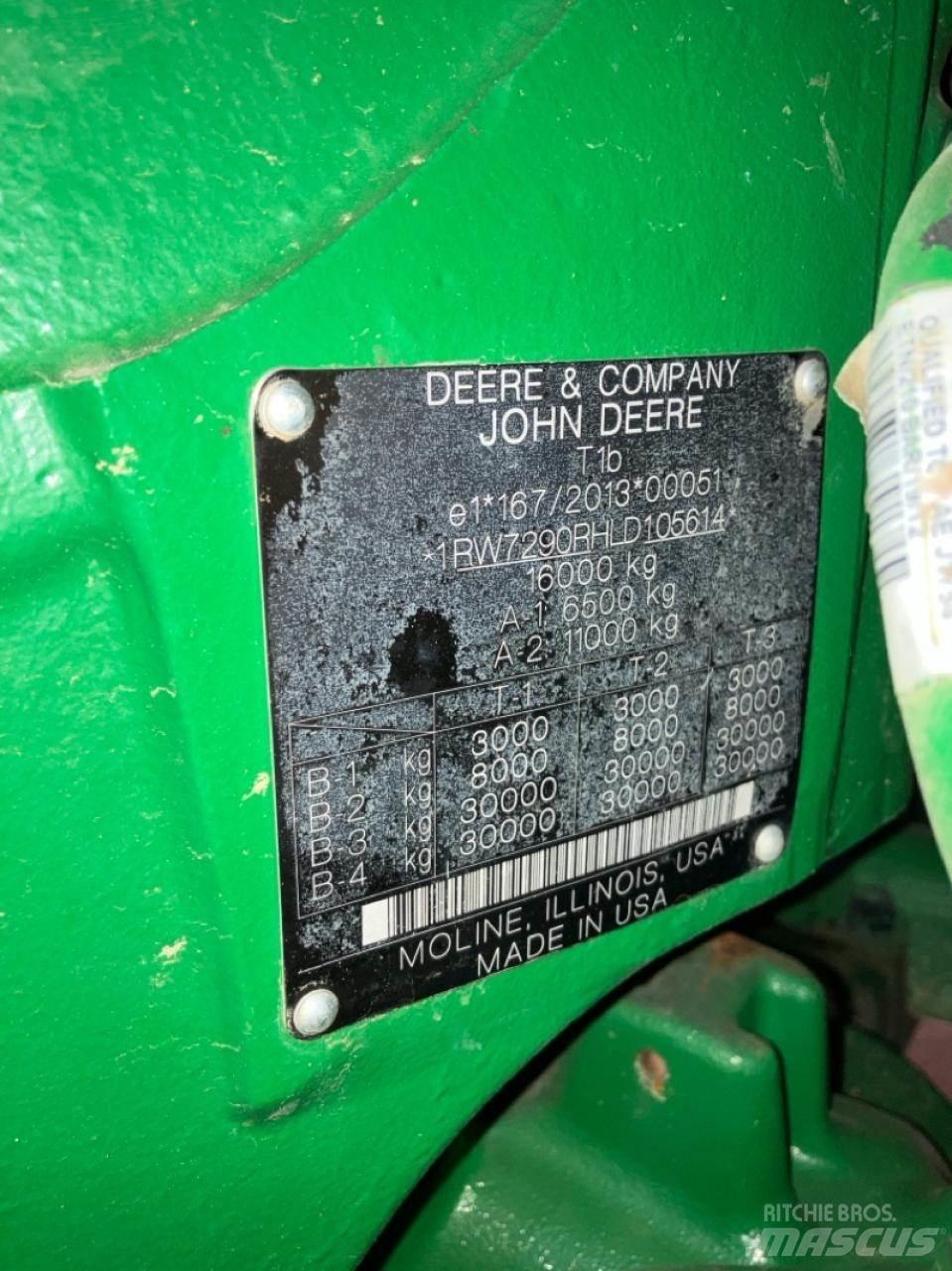 John Deere 7290R Tratores Agrícolas usados