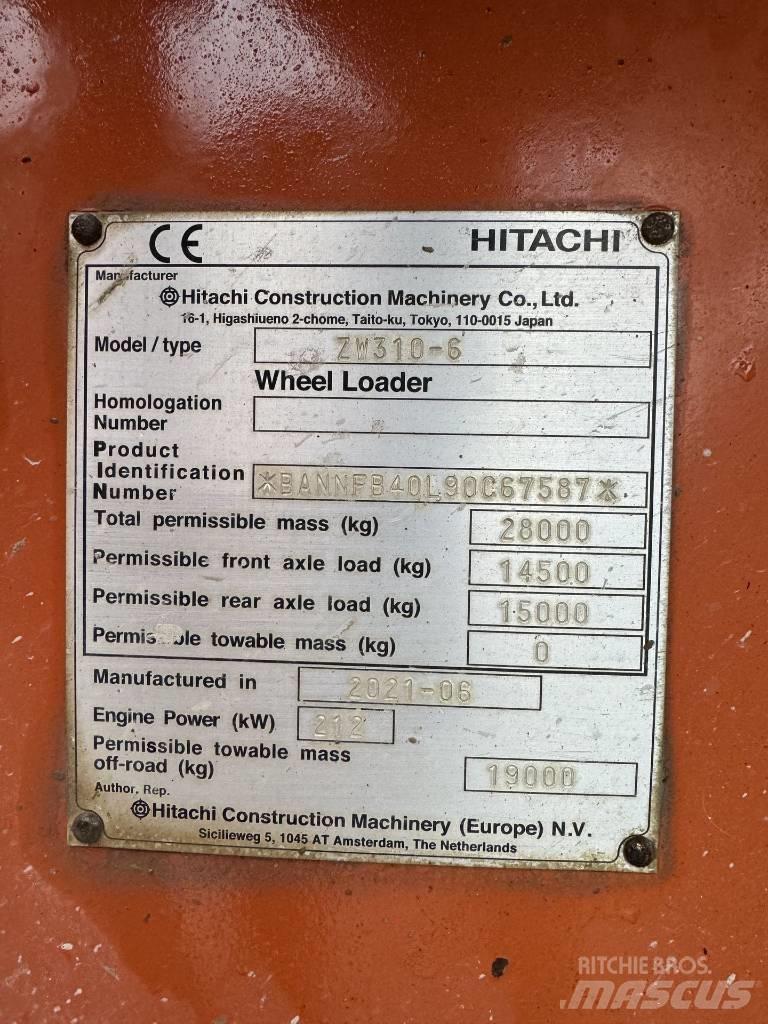 Hitachi ZW 310-6 Pás carregadoras de rodas