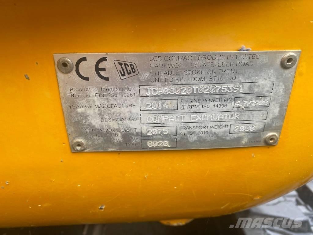 JCB 8020 Mini Escavadoras <7t