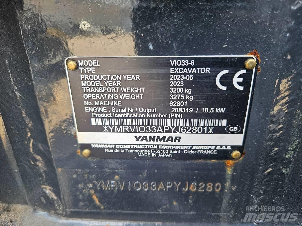 Yanmar Vio 33 Mini Escavadoras <7t