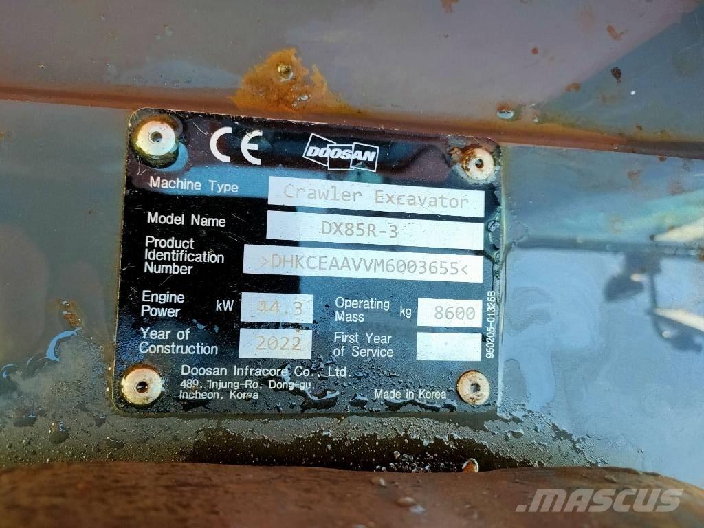 Doosan DX85R-3 Mini Escavadoras <7t
