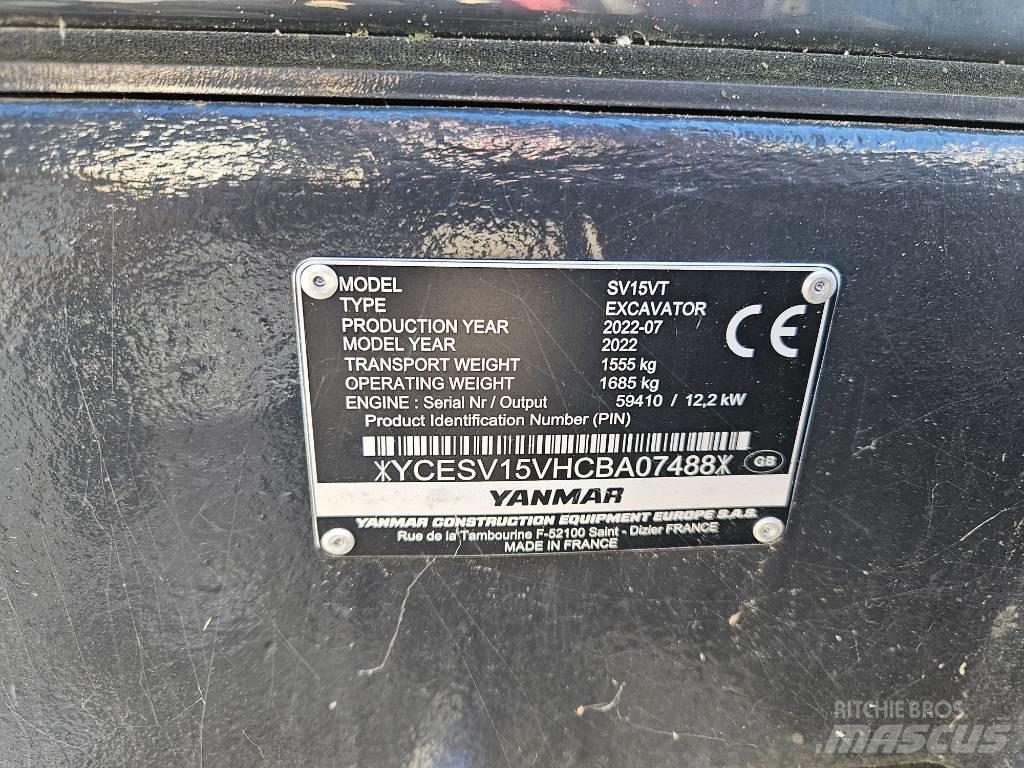 Yanmar SV 15 VT Mini Escavadoras <7t
