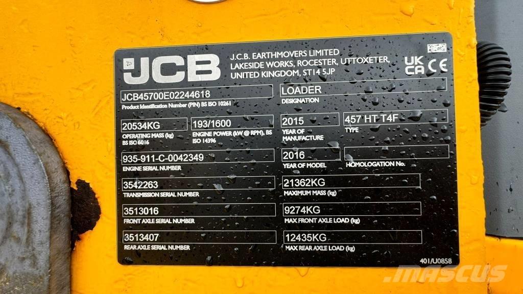 JCB 457 HT Pás carregadoras de rodas