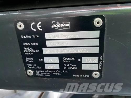 Doosan DX170W-5 Escavadoras de rodas