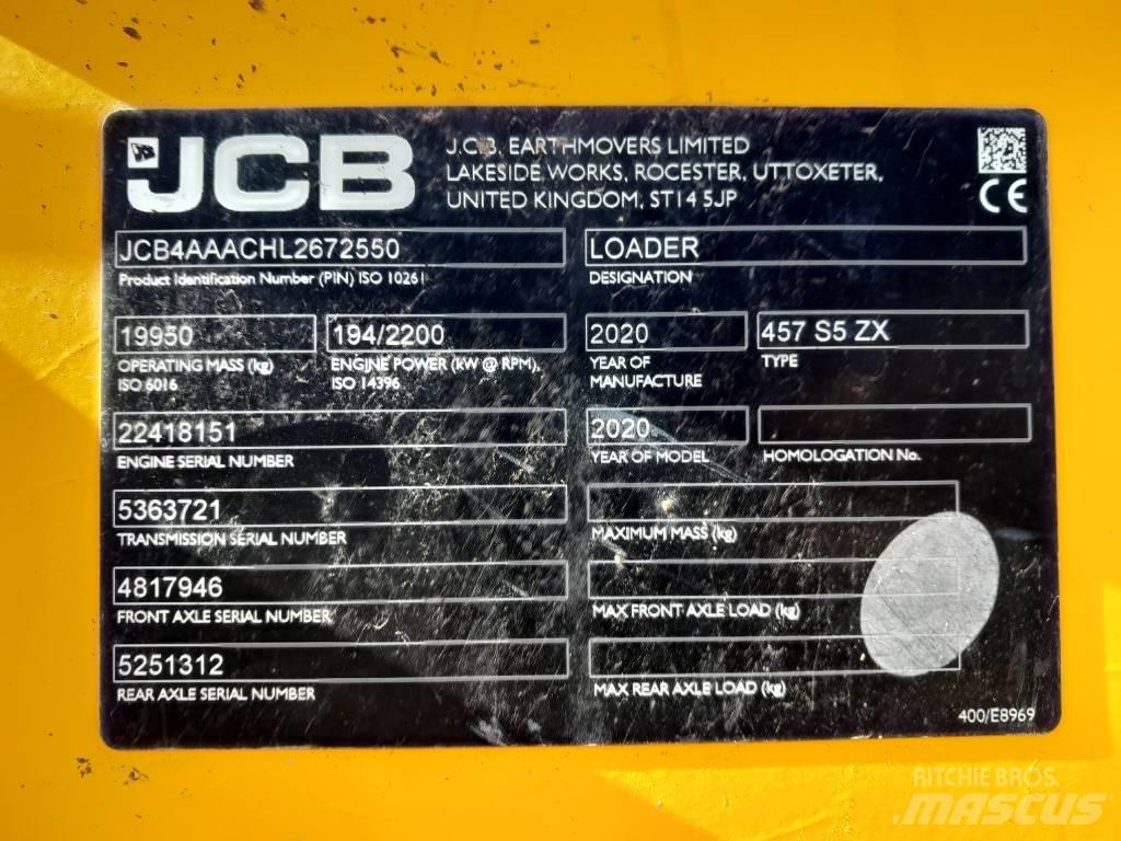 JCB 457 ZX Pás carregadoras de rodas