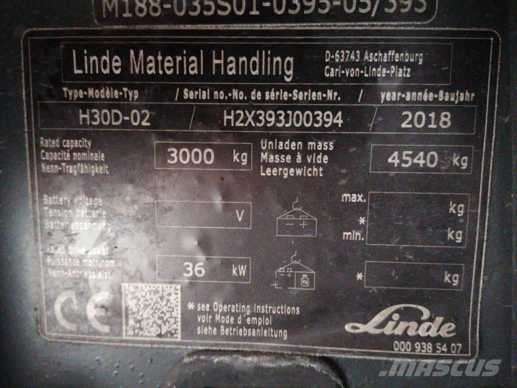 Linde H30D-02 Empilhadores Diesel