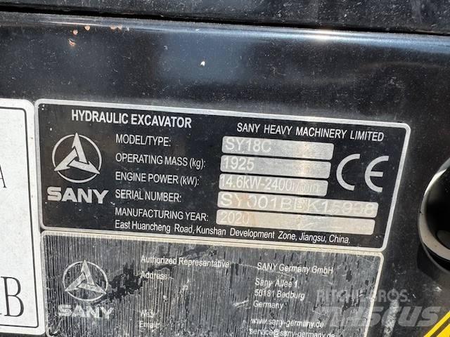 Sany SY 18 C Mini Escavadoras <7t