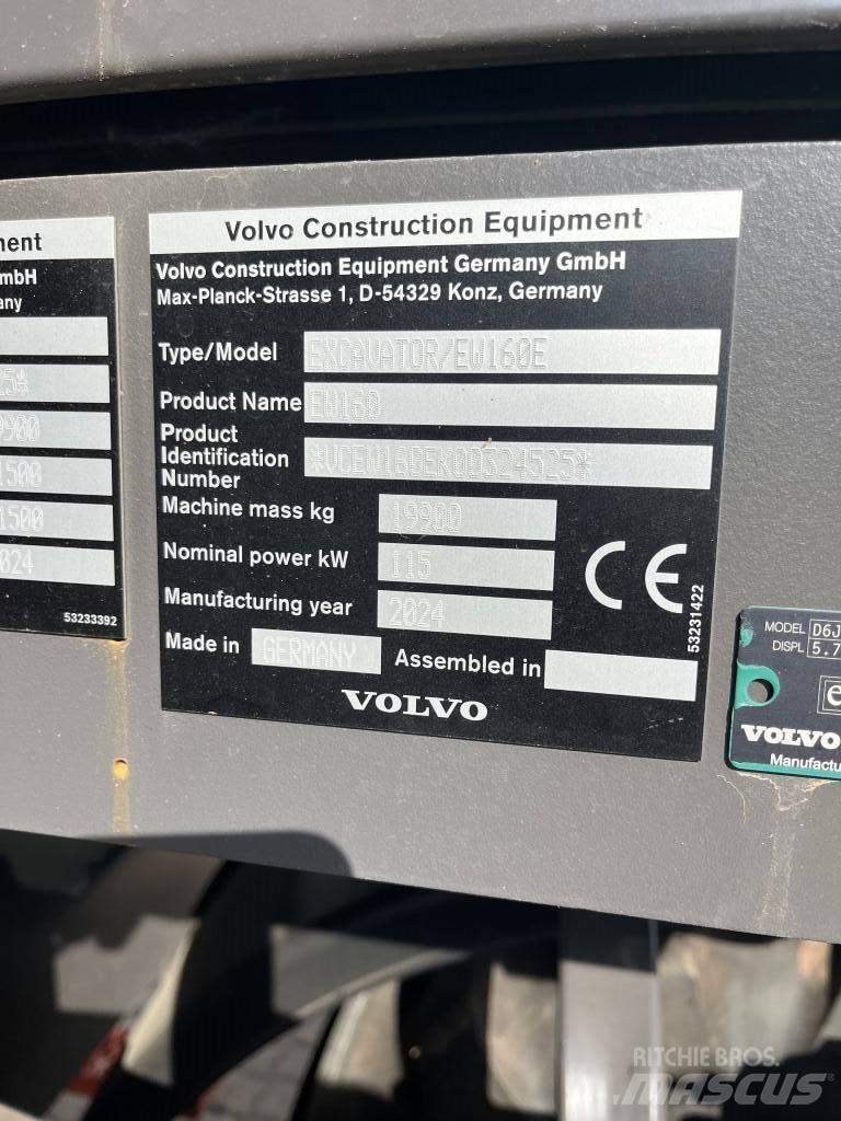 Volvo EW160E Escavadoras de rodas