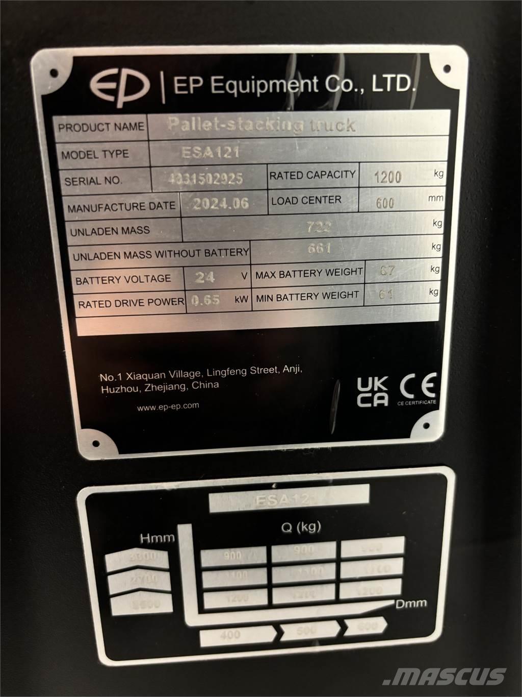 ESA 121 Empilhador para operador externo