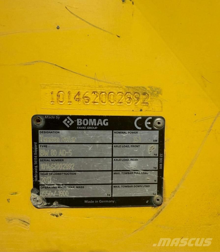 Bomag BW 80 AD-5 Cilindros Compactadores tandem