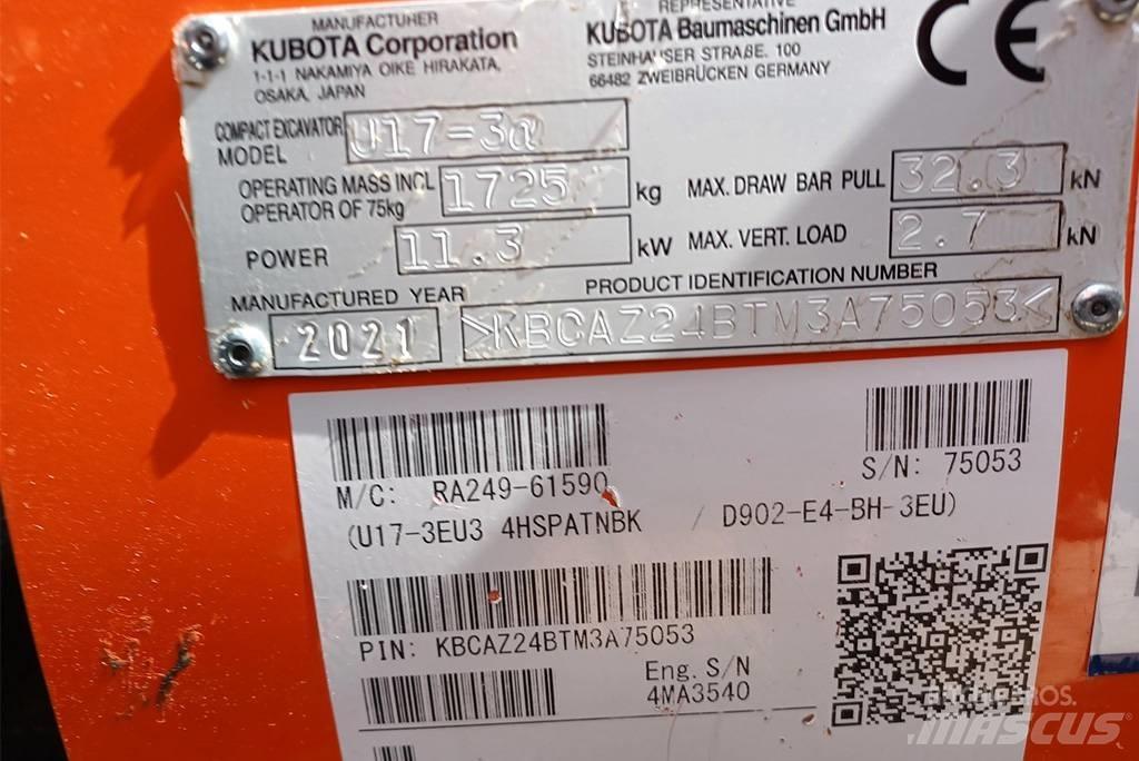 Kubota U 17-3 Mini Escavadoras <7t