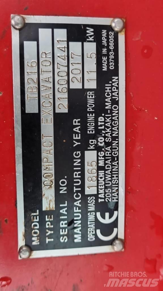 Takeuchi TB216 V4 Mini Escavadoras <7t
