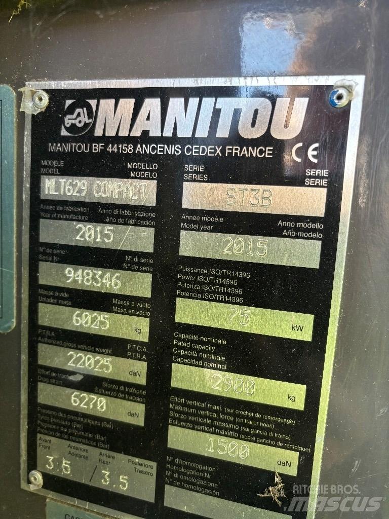 Manitou MLT 629 Manipuladores telescópicos