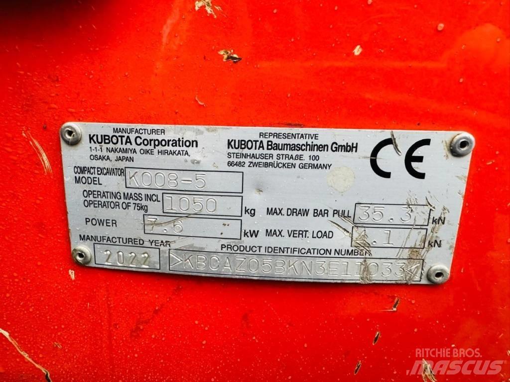 Kubota K008-5 Mini Escavadoras <7t