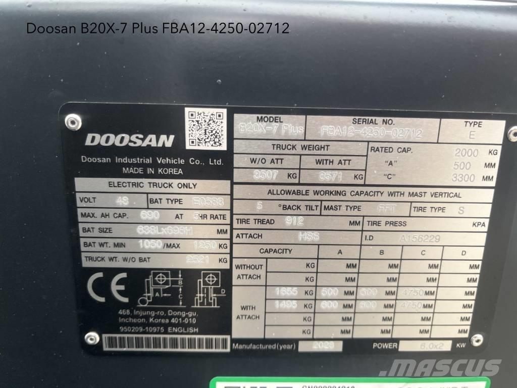 Doosan B 20 X-7 Plus Empilhadores eléctricos