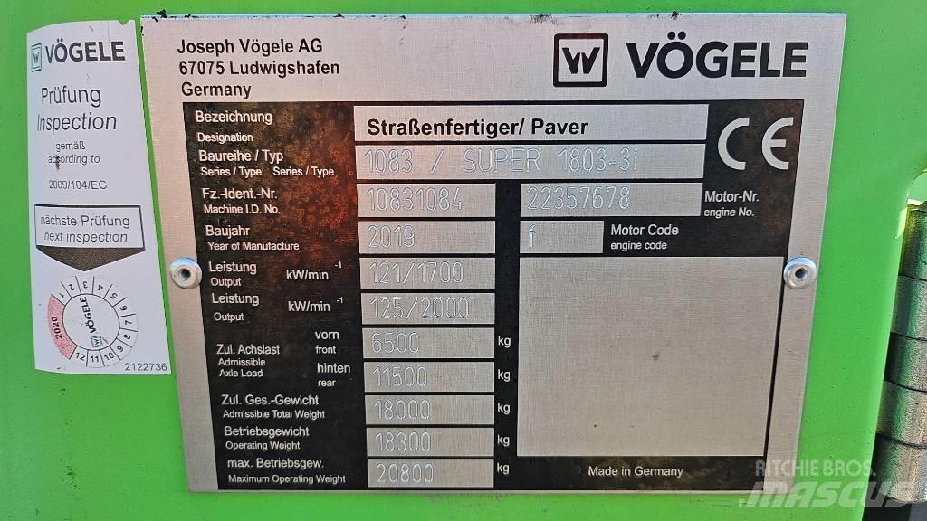Vögele Super 1803-3i Pavimentadoras de asfalto