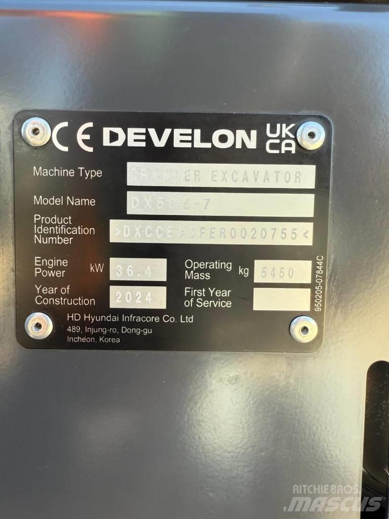 Develon DX 50 Z-7 Mini Escavadoras <7t