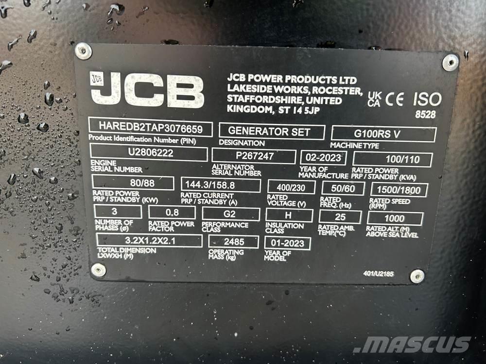 JCB G100RS Geradores Diesel
