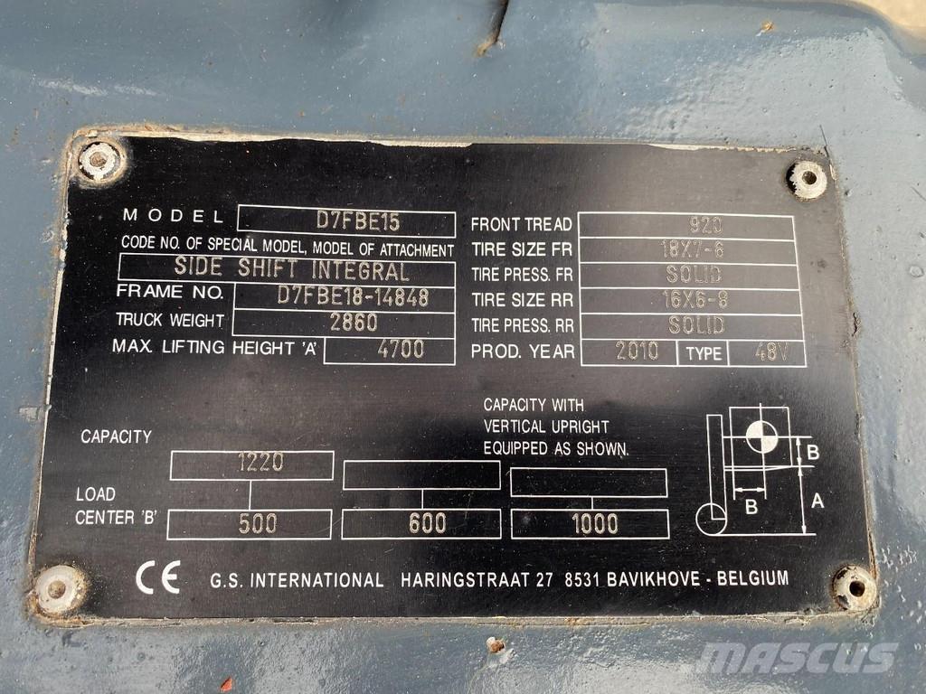 Toyota 7FBEF15 Empilhadores eléctricos