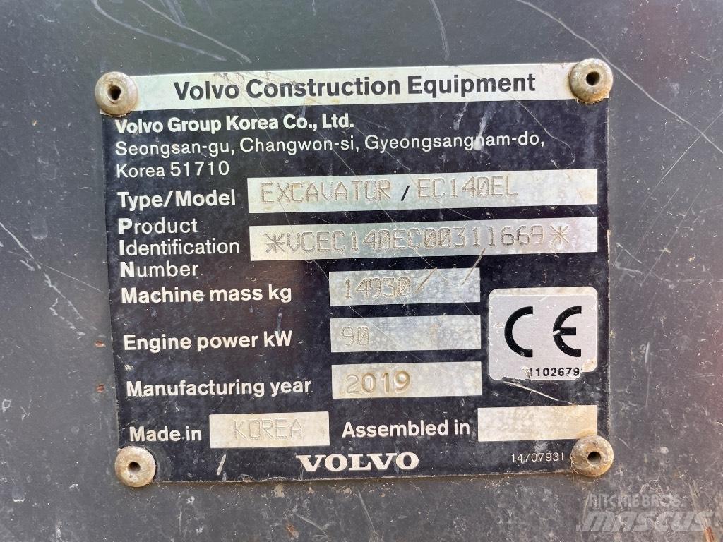 Volvo EC 140 EL Escavadoras de rastos
