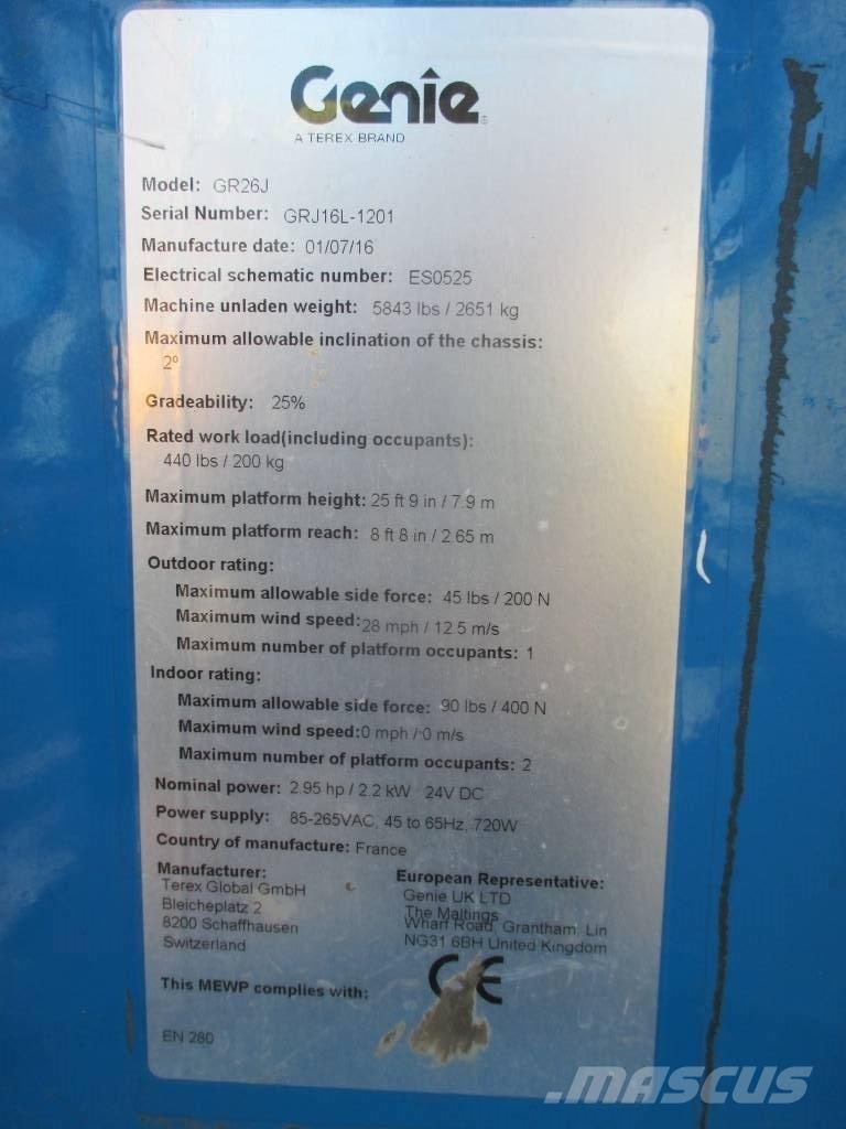 Genie GR 26 J Plataformas de Mastro Vertical