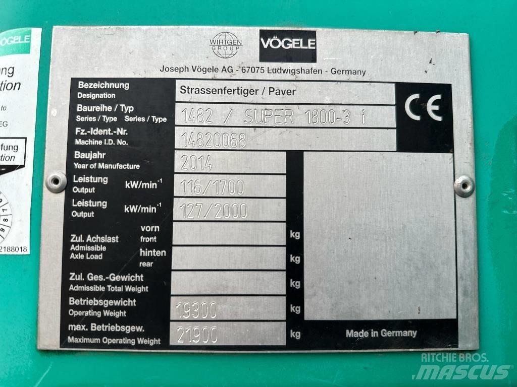Vögele Super 1800-3i Pavimentadoras de asfalto