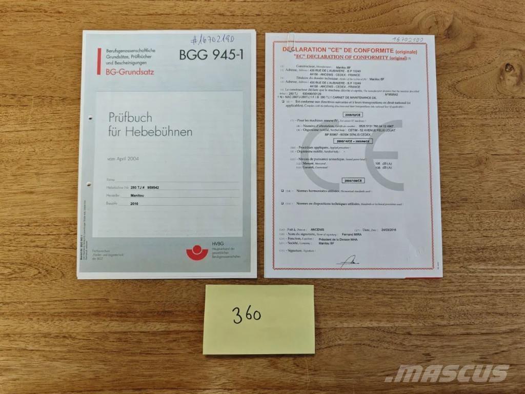 Manitou 280 TJ Elevadores braços Telescópicos