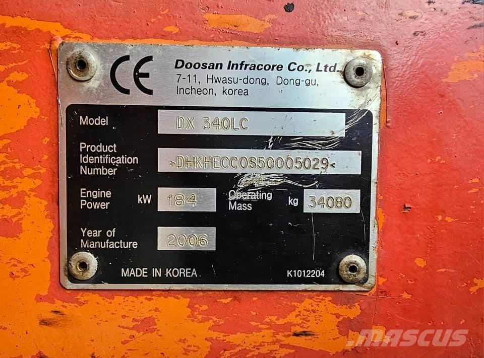 Doosan DX 340 LC Escavadoras de rastos