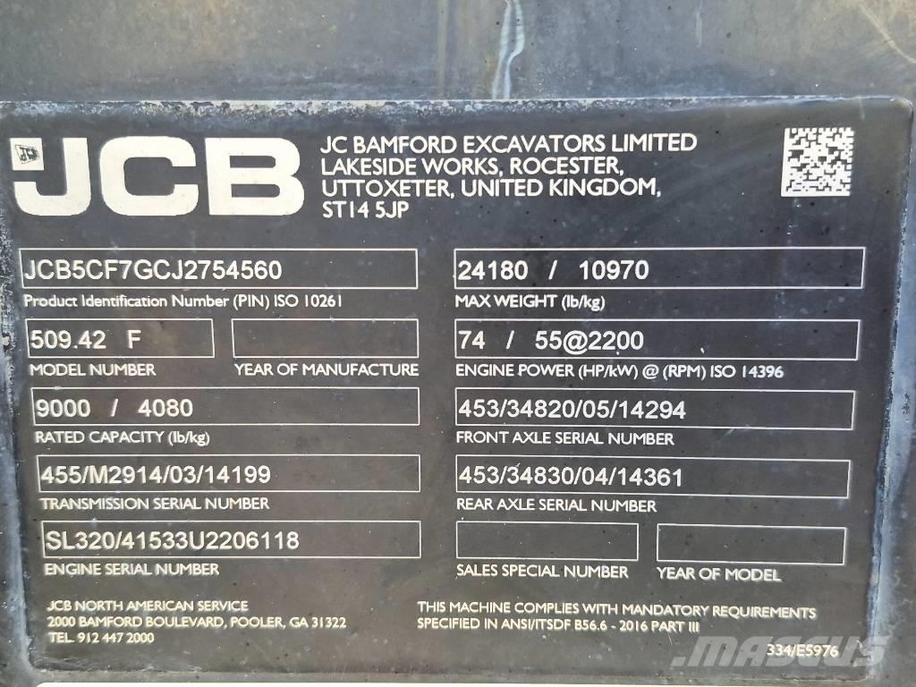 JCB 509-42 Manipuladores telescópicos