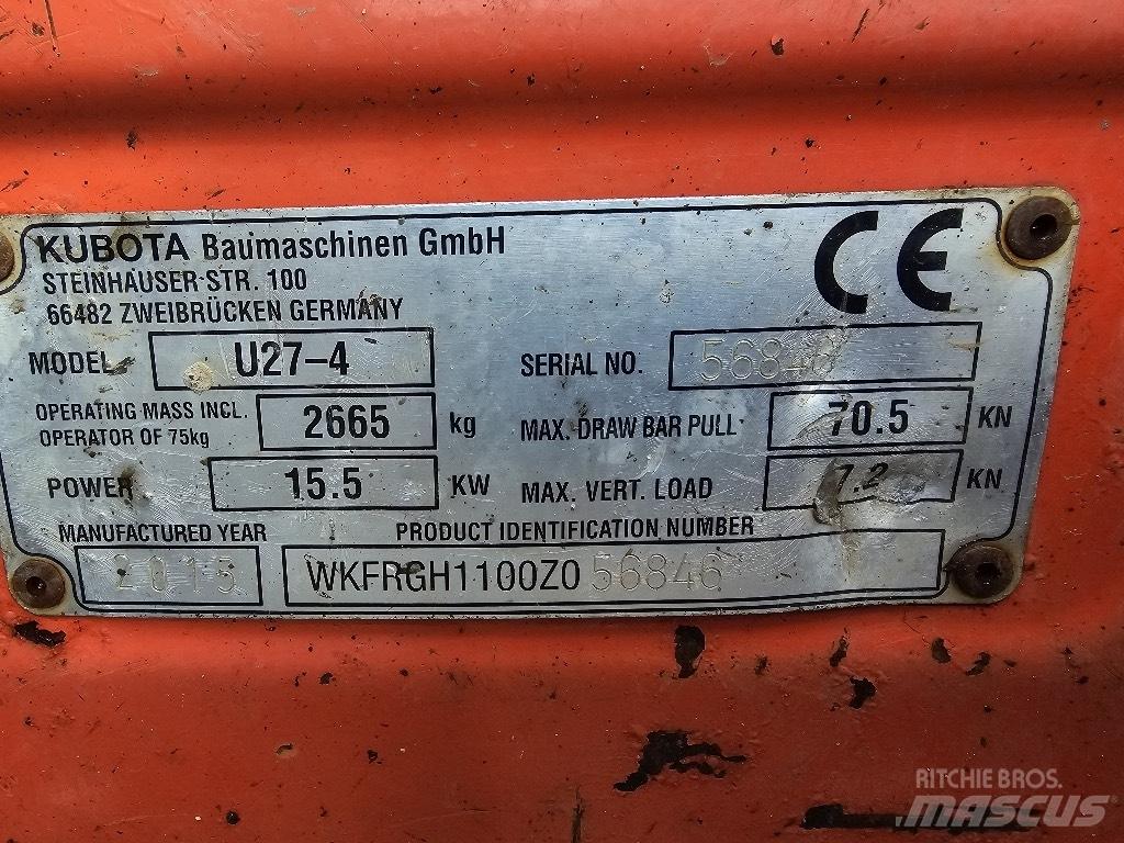 Kubota U 27-4 Mini Escavadoras <7t