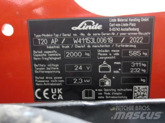 Linde T20AP Porta-paletes com plataforma