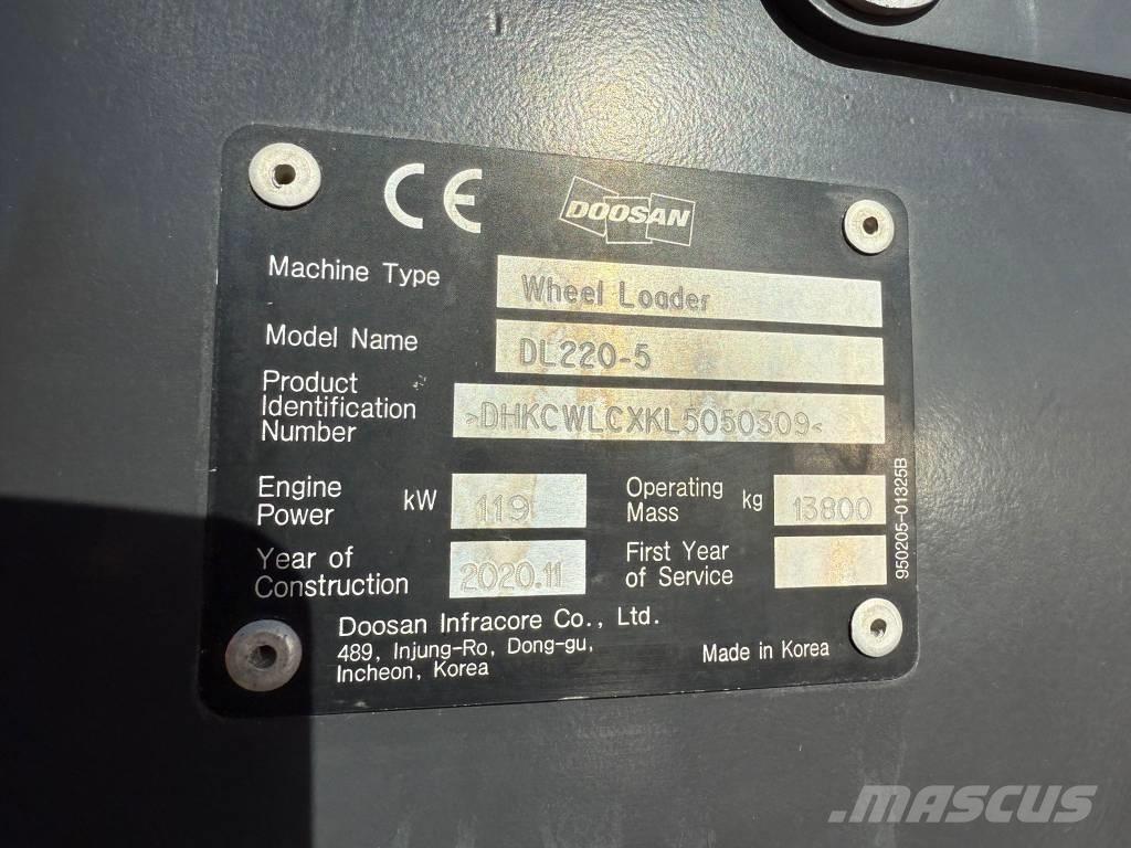Doosan DL 220-5 Pás carregadoras de rodas