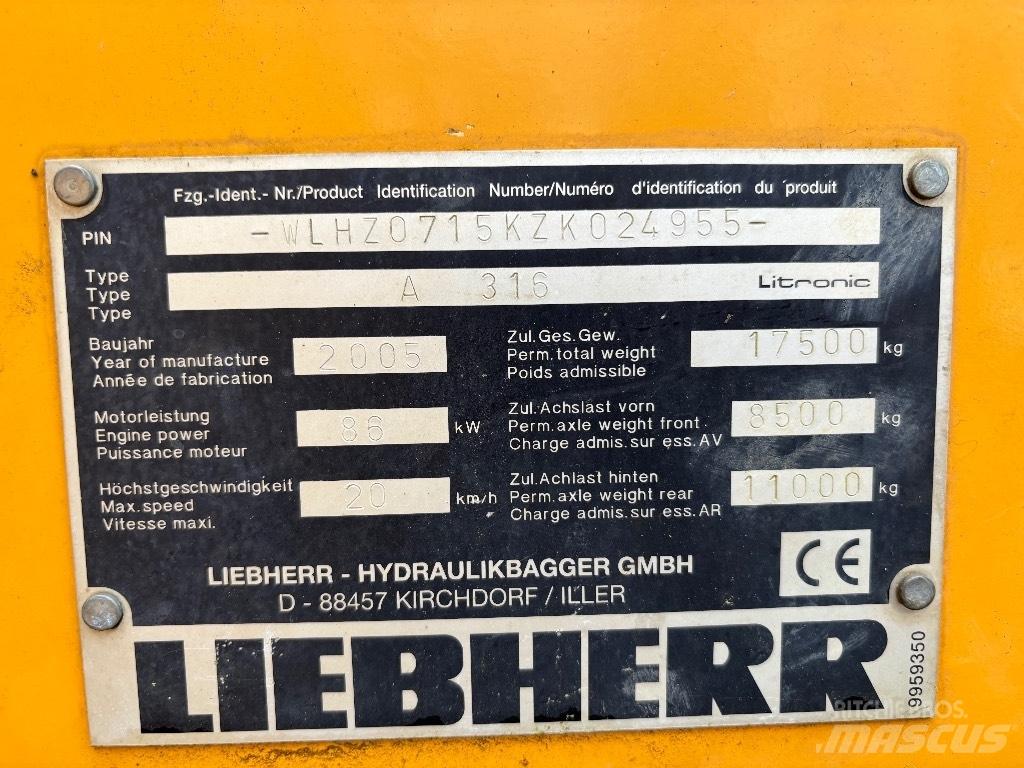 Liebherr A316 Escavadoras de rodas