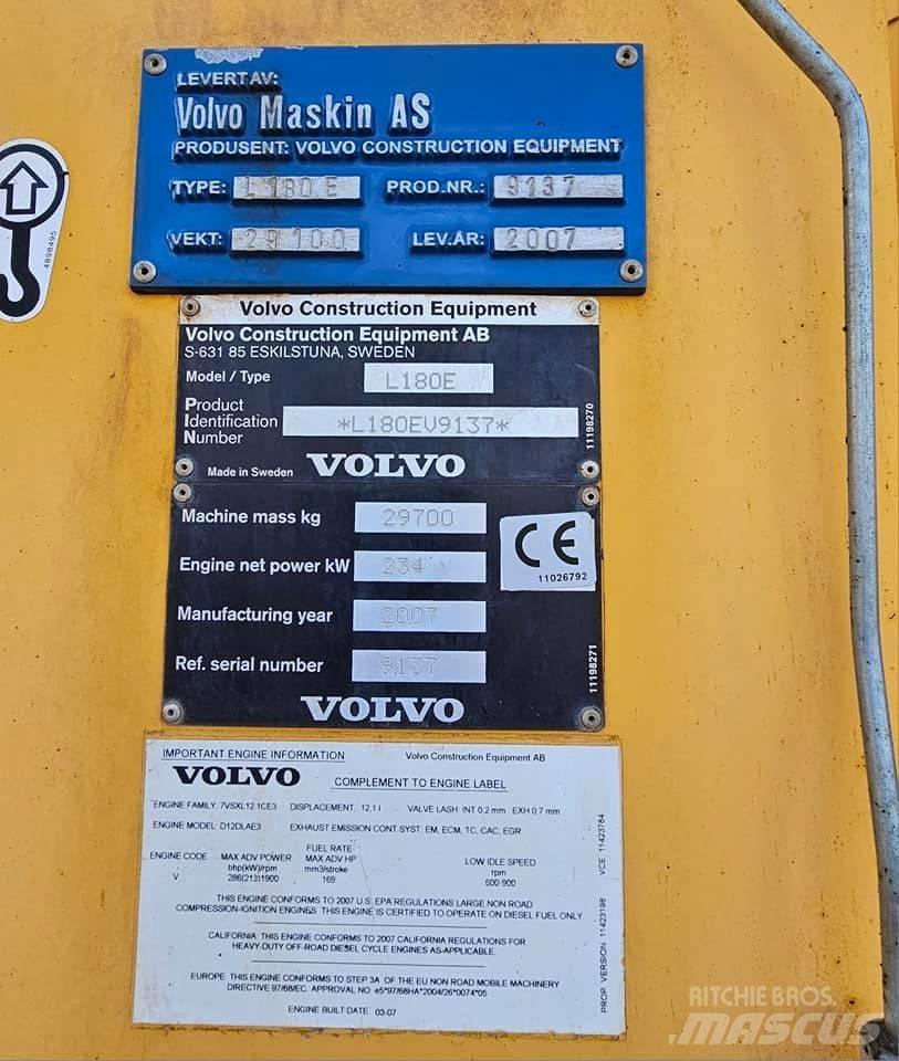 Volvo L 180 E Pás carregadoras de rodas