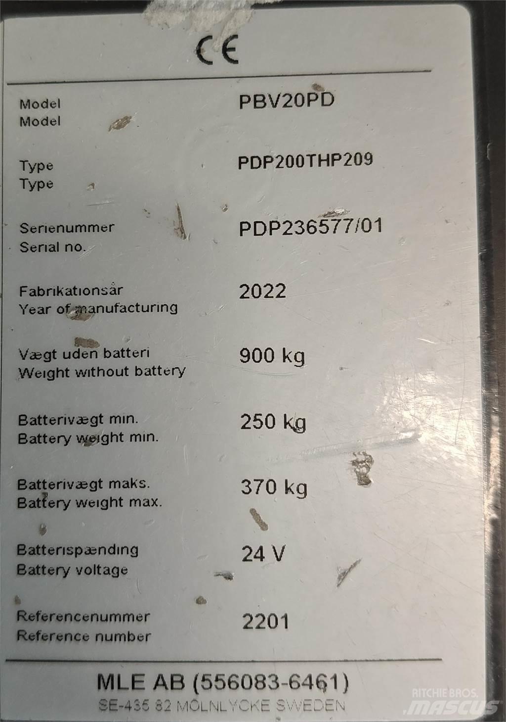 Mitsubishi PBV20PD Porta-paletes com plataforma