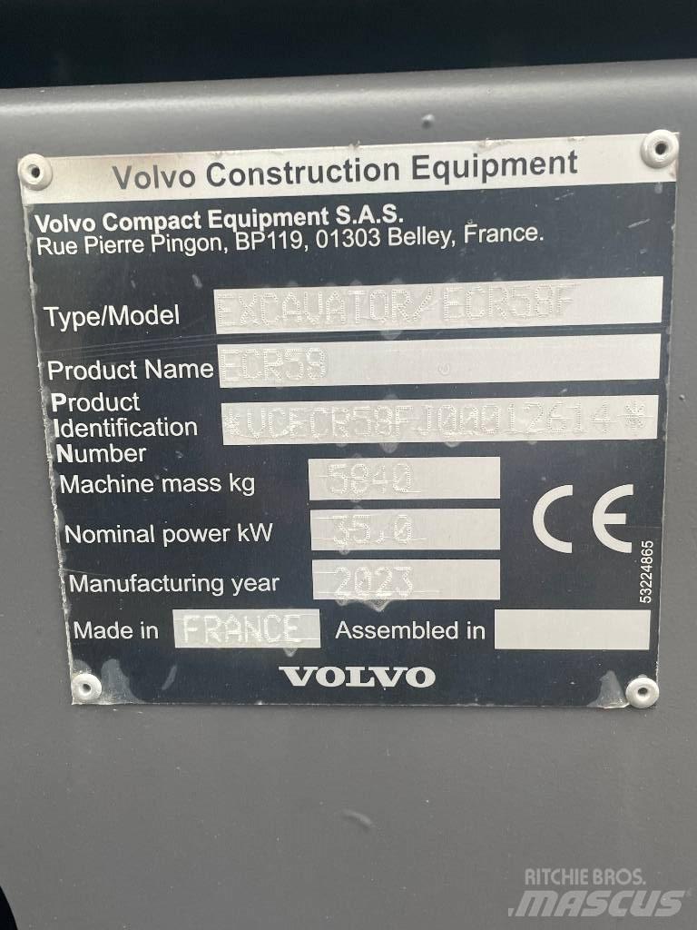 Volvo ECR 58 F Mini Escavadoras <7t