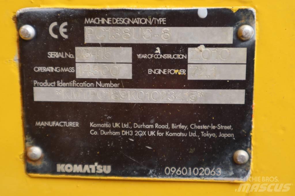 Komatsu PC138US-8 Escavadoras de rastos