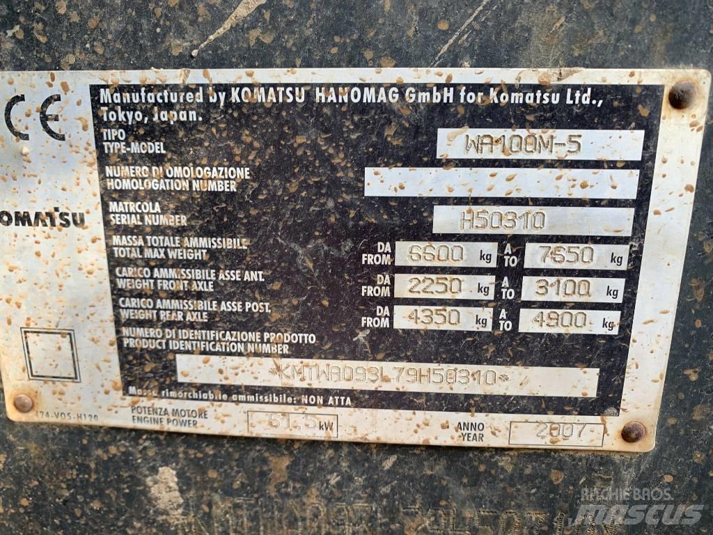 Komatsu WA 100 M-5 Pás carregadoras de rodas