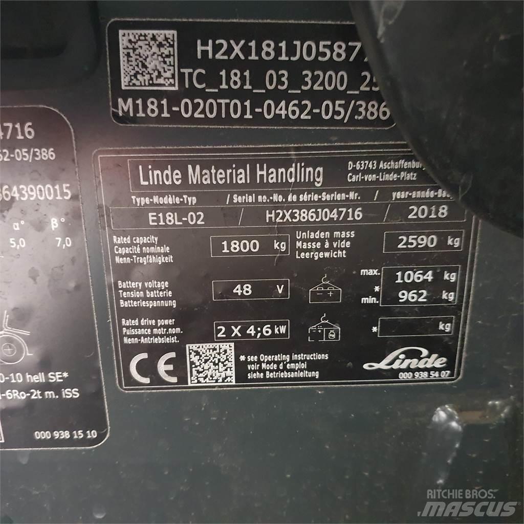 Linde E18L Empilhadores eléctricos
