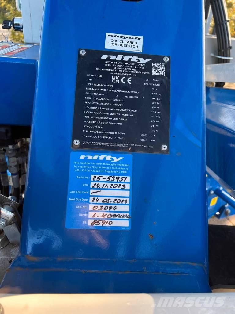 Niftylift 170 HET Plataformas aéreas montadas em atrelados