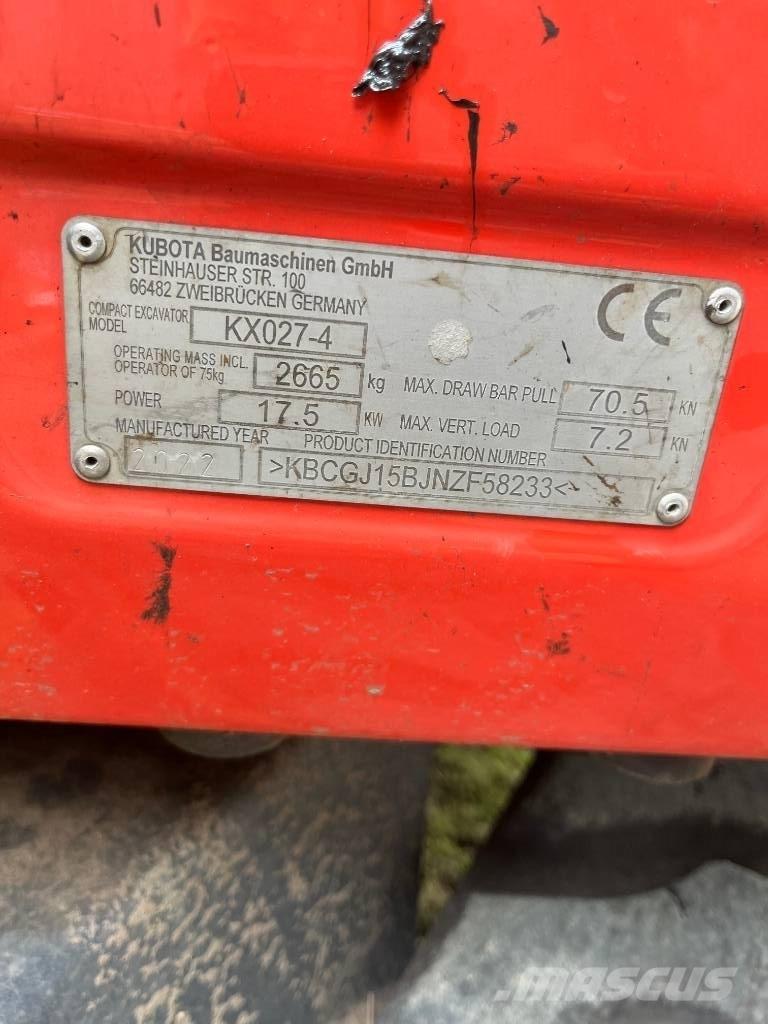 Kubota KX 027-4 Mini Escavadoras <7t
